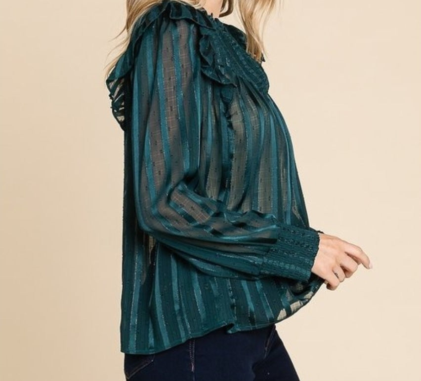 Emerald Sheer Blouse #2