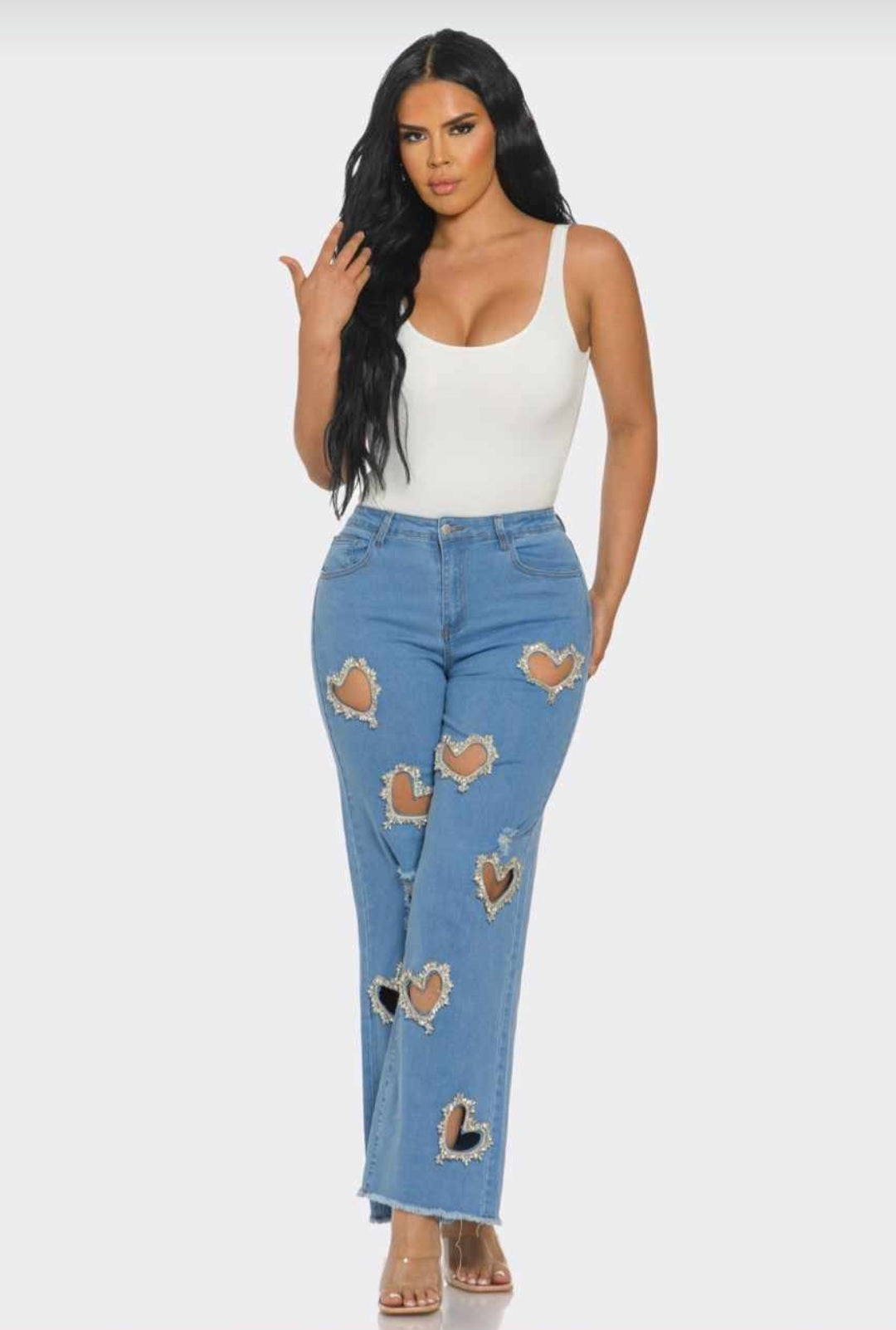 Vanesa Blue Hearts jeans only #B