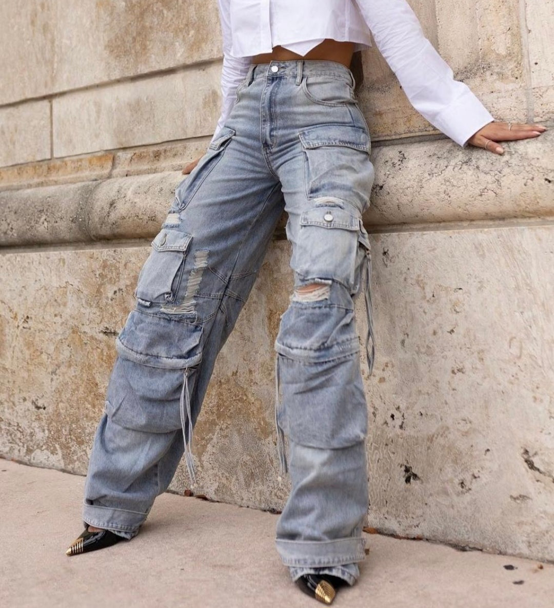 Camilla Cargo Denim Jeans Multiple Pocket #21