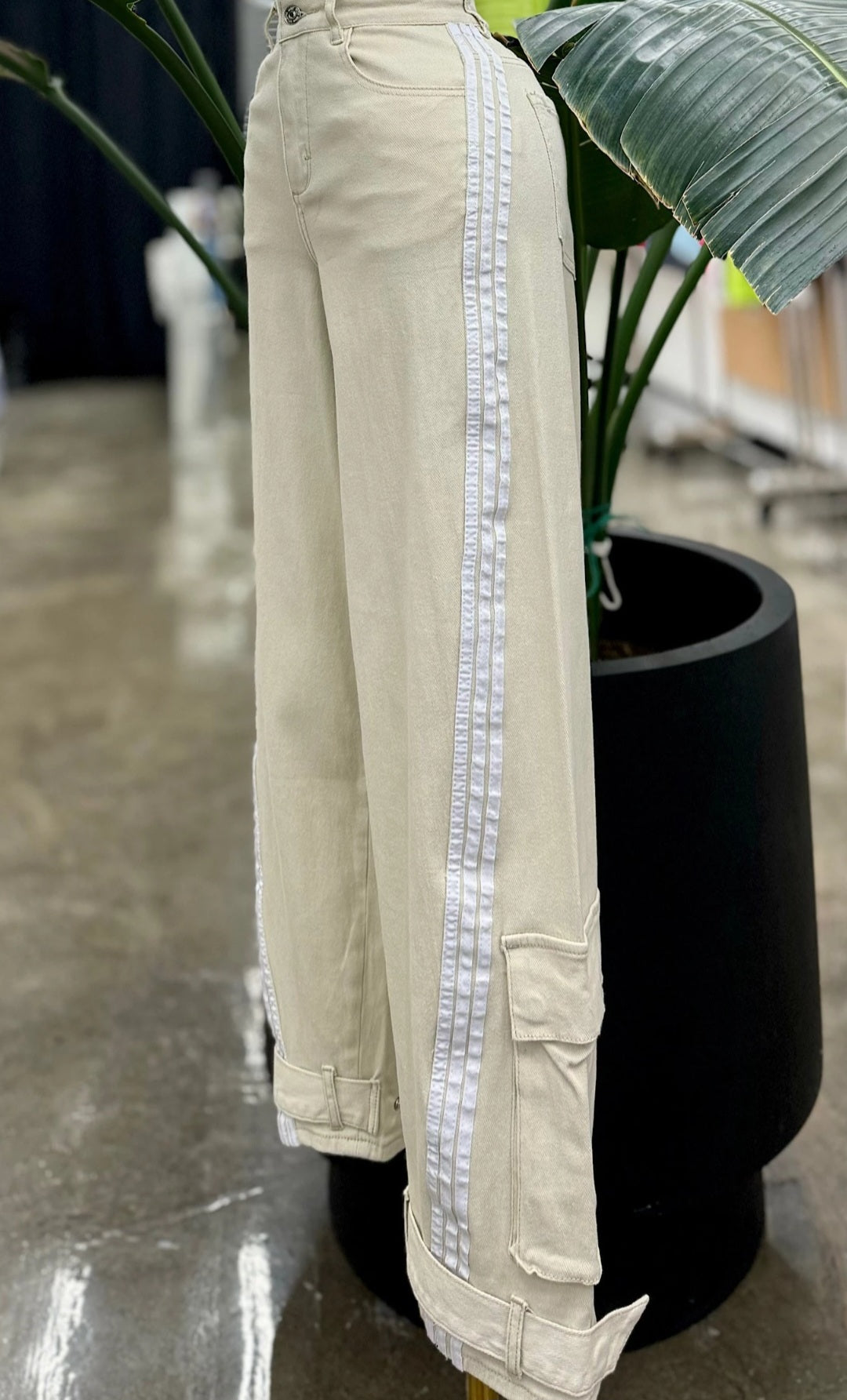 Danna Denim Cargo jeans Beige Stretching #20