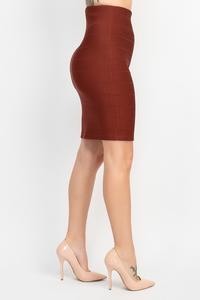 Chocolate Skirt Bandaged Fitted A-line Basic #T