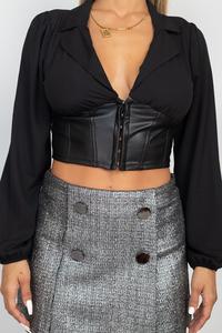 Night Long Sleeve corset Crop Top #27