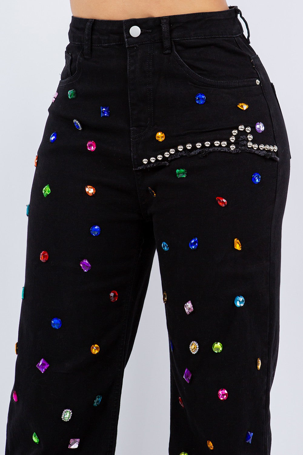 Multicolor Rhinestone jean