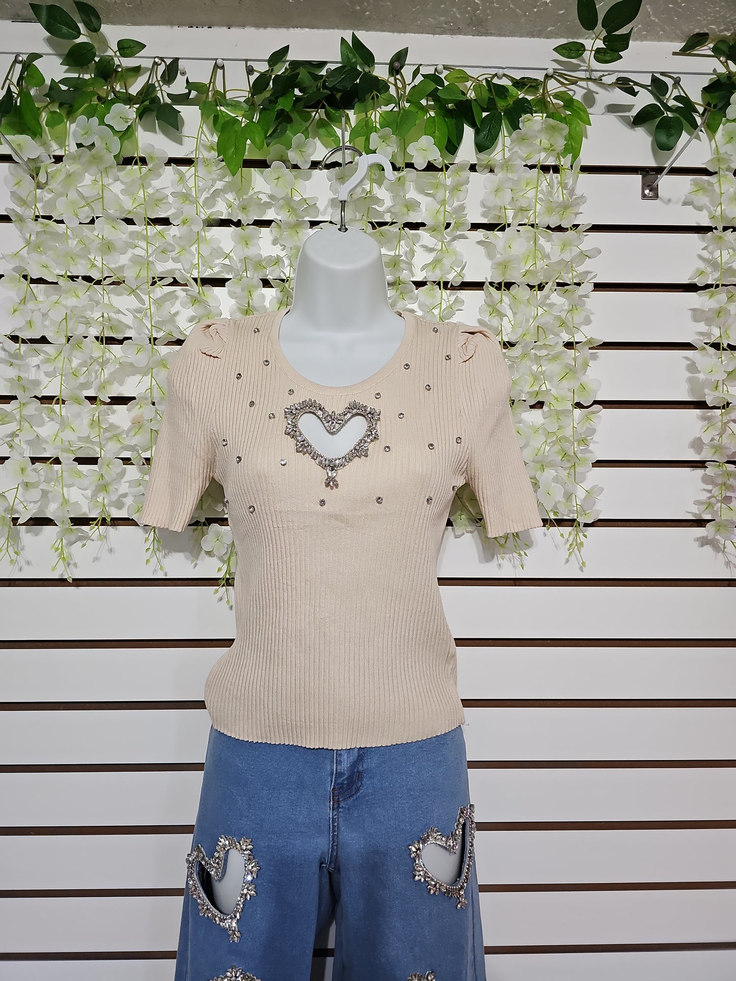 Carmen Heart Top blouse sweater. #A
