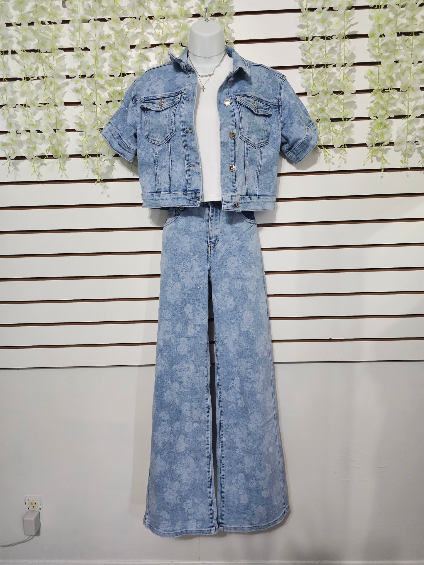 Morgan Flower woman Jeans sparkle stretching