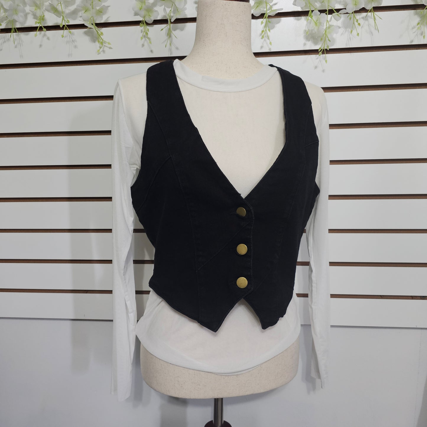 Black county vest Denim #D1