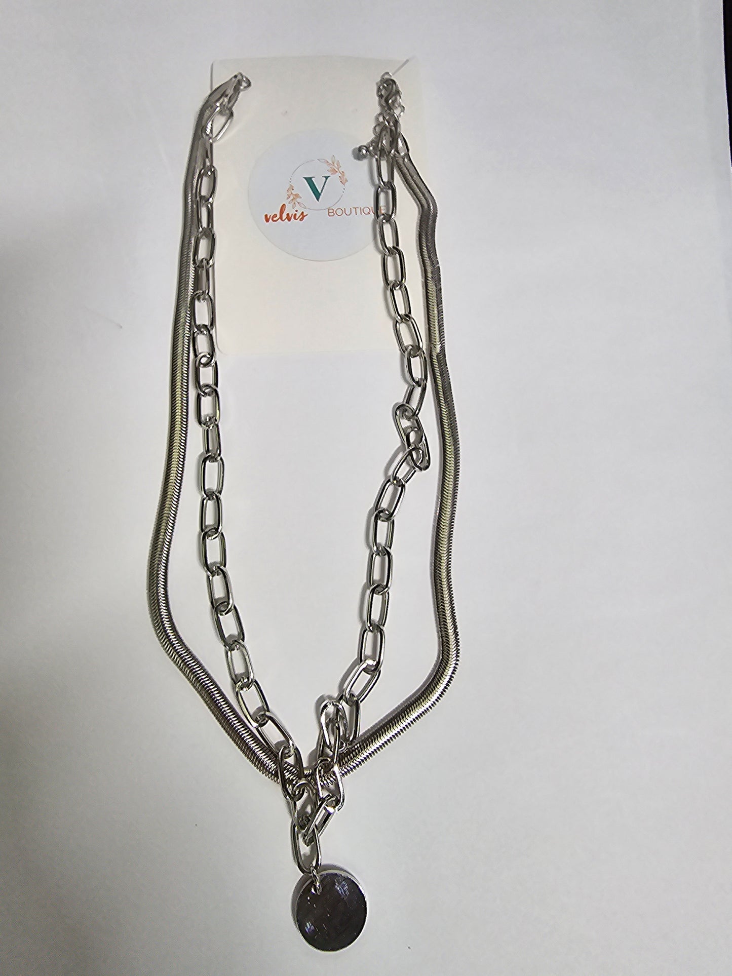 Necklace silver doble chain