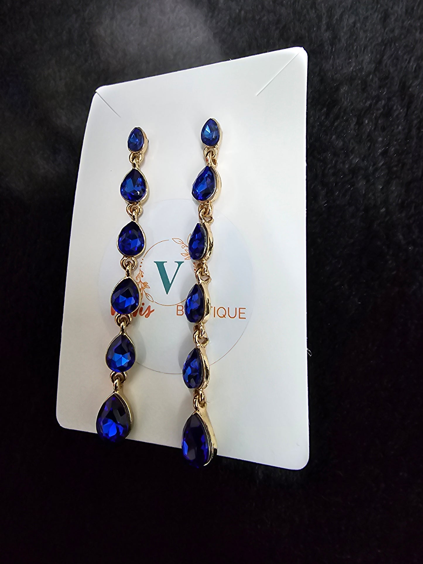 Drop Earrings blue and pink