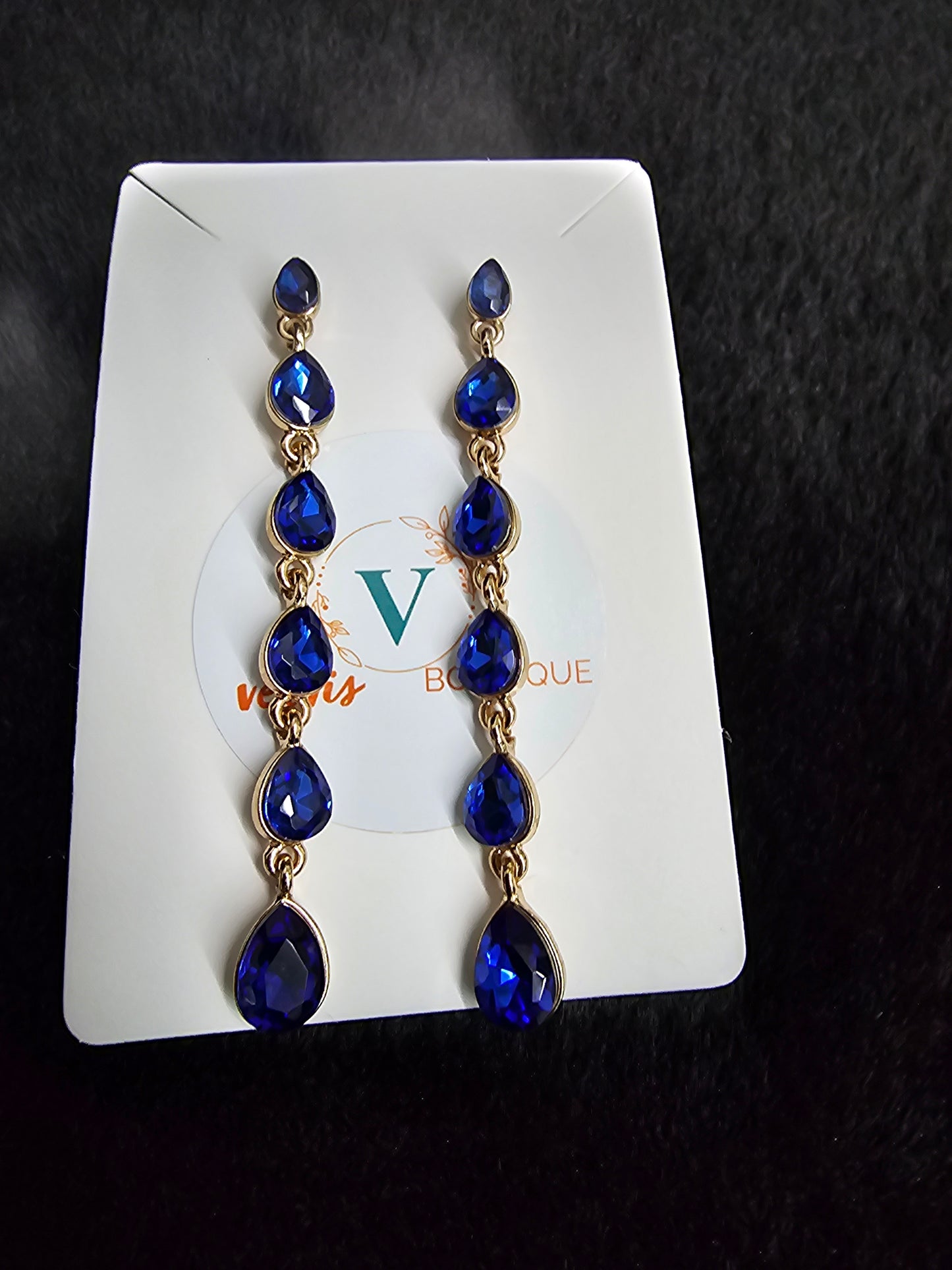 Drop Earrings blue and pink