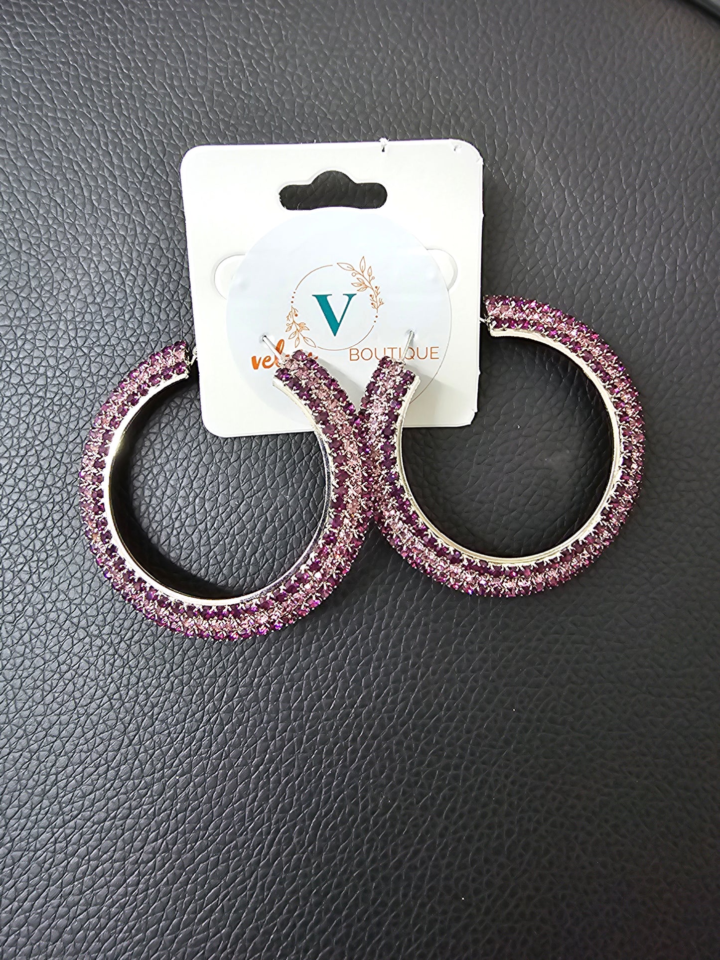 Earrings purple argollas