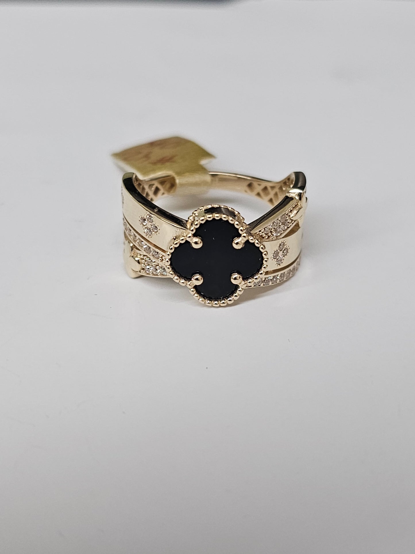 Black Flower Ring 10k Gold #42