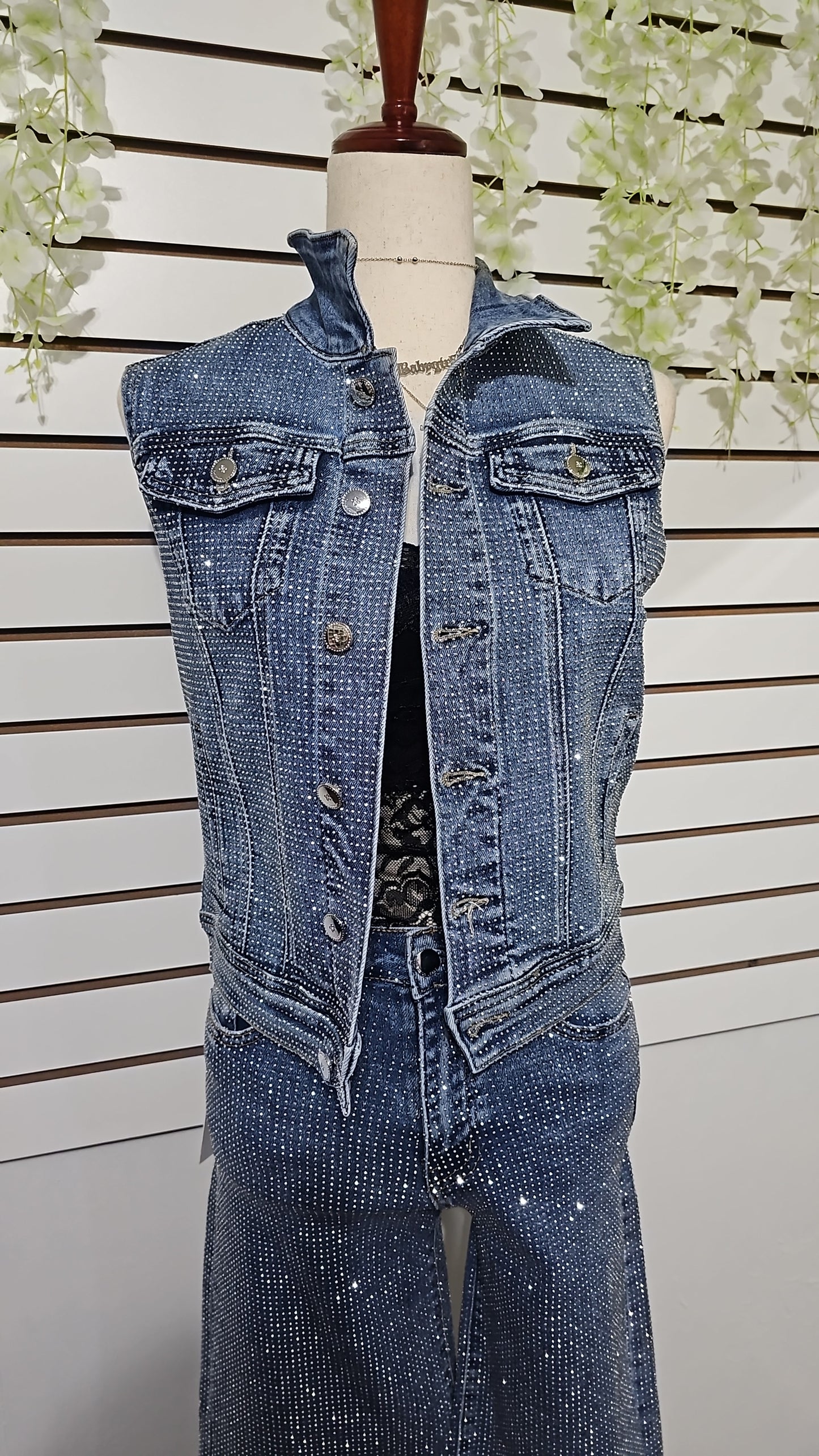 Alicia Denim rhinestone set #A
