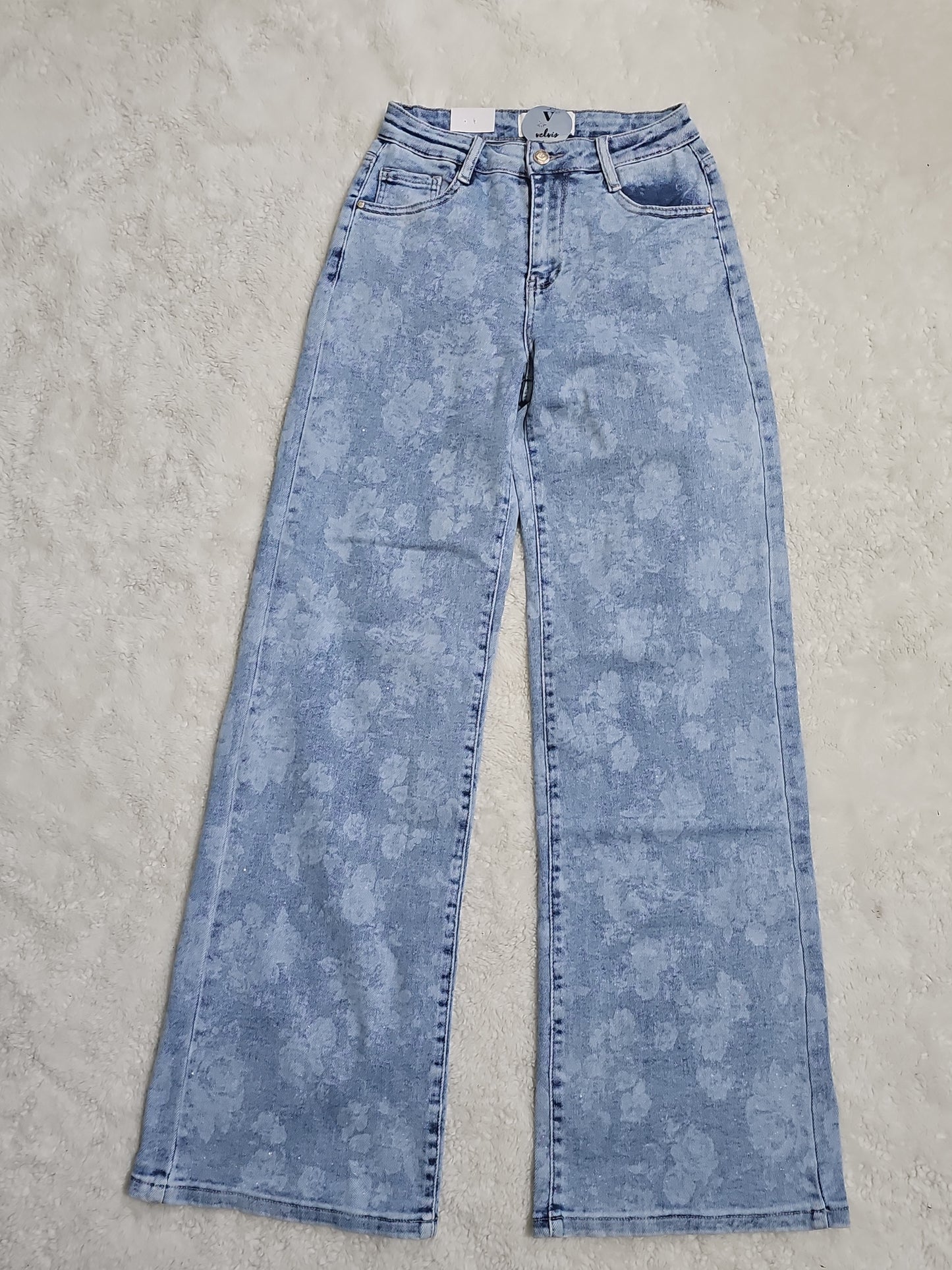 Morgan Flower woman Jeans sparkle stretching