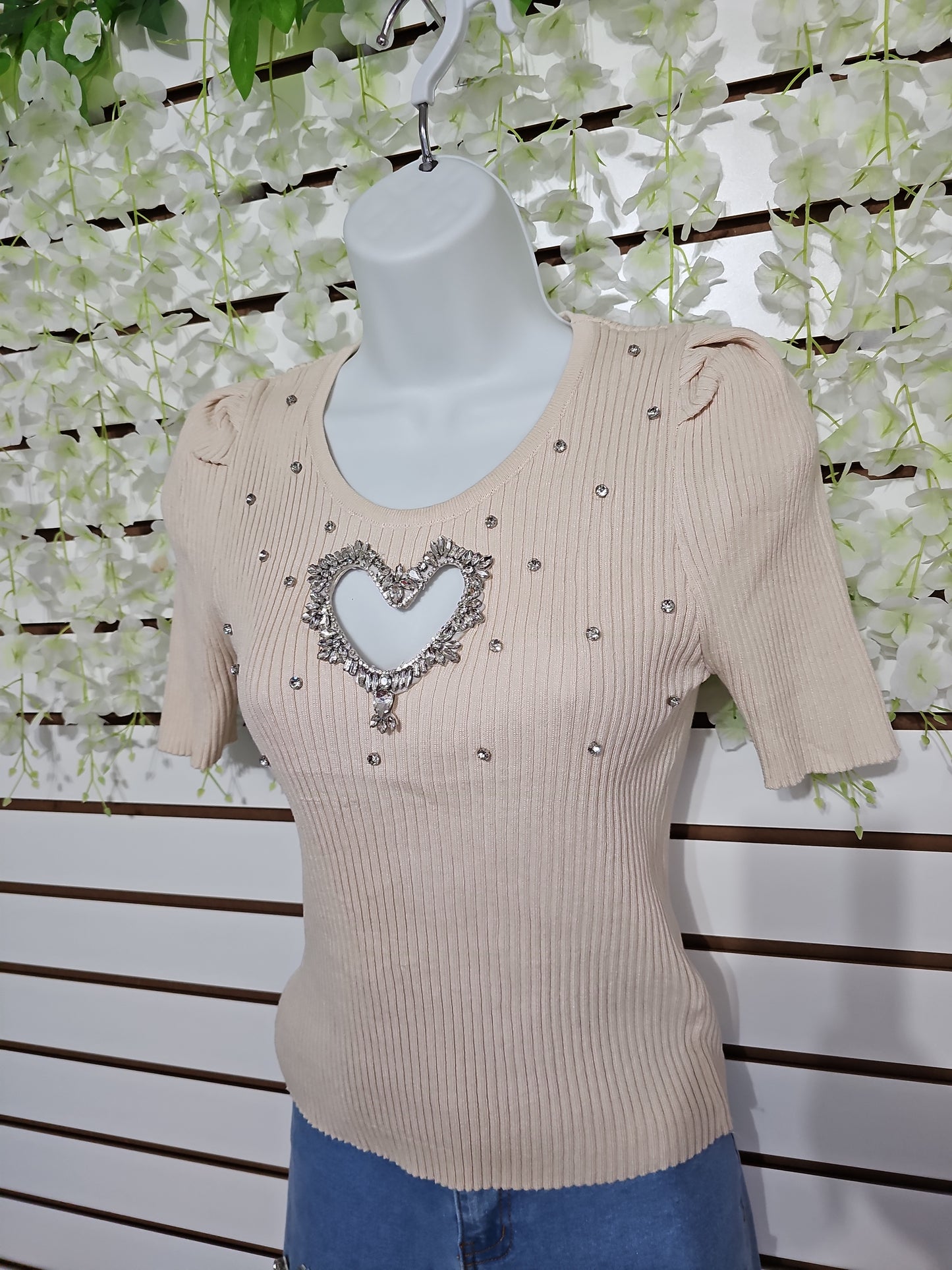 Carmen Heart Top blouse sweater. #A