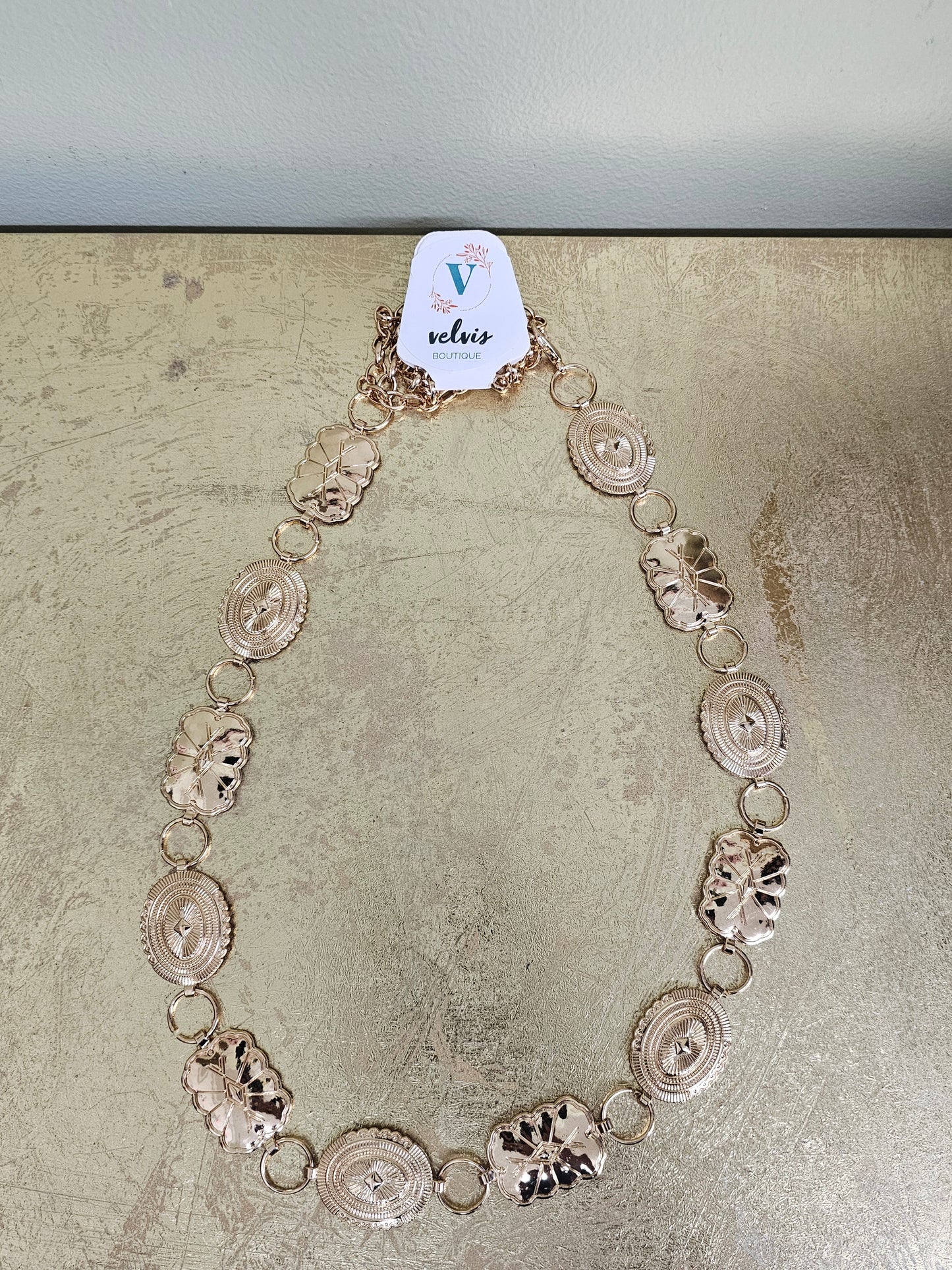 Gold metal adjustable women belt