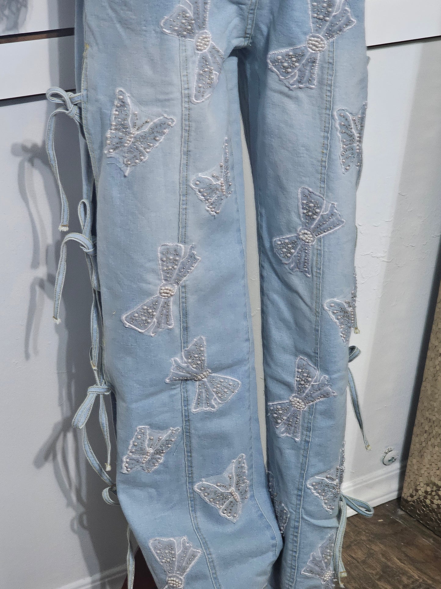 Joe jeans open side legs with rhinestone stretching #B
