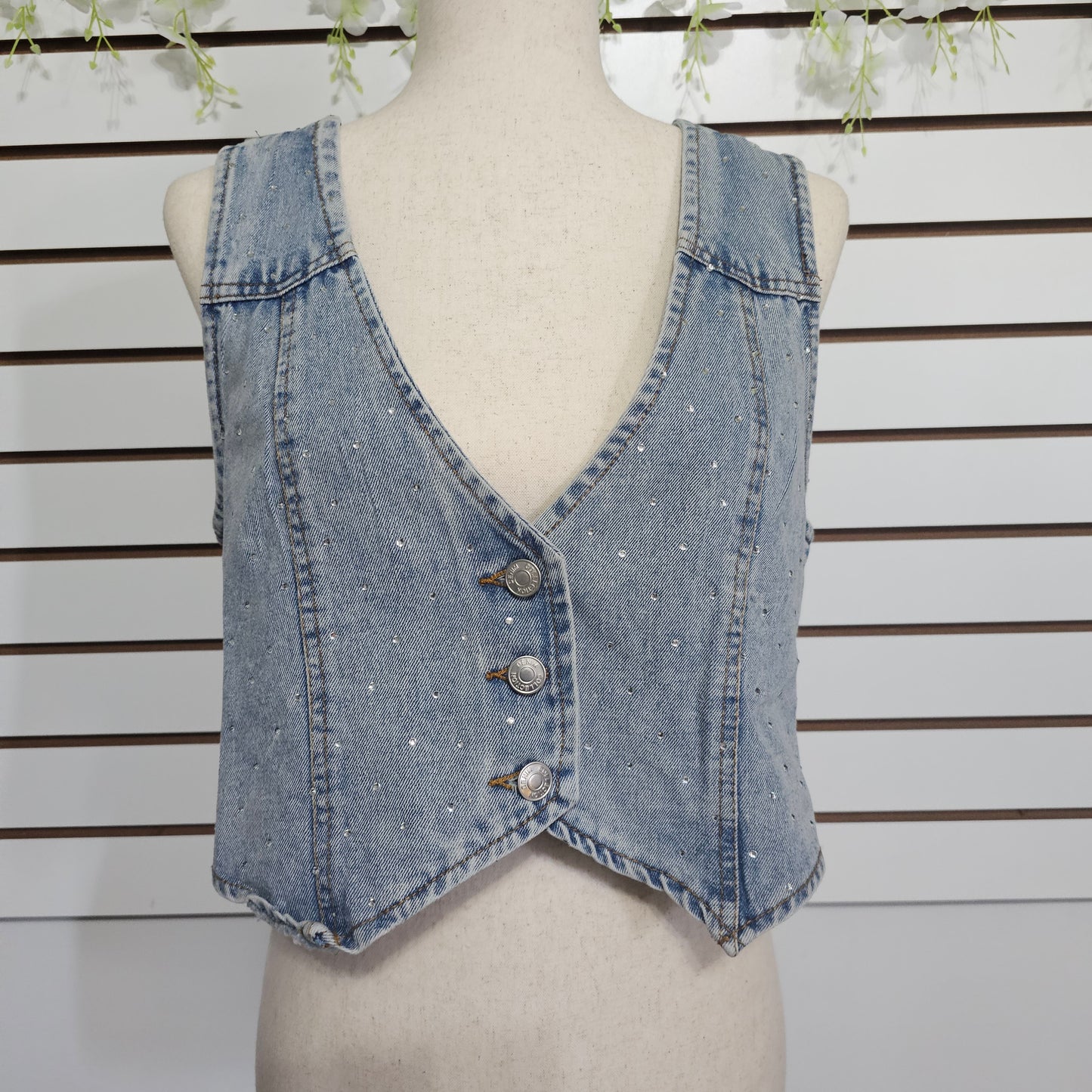 Shiny country vest Denim chaleco #D1