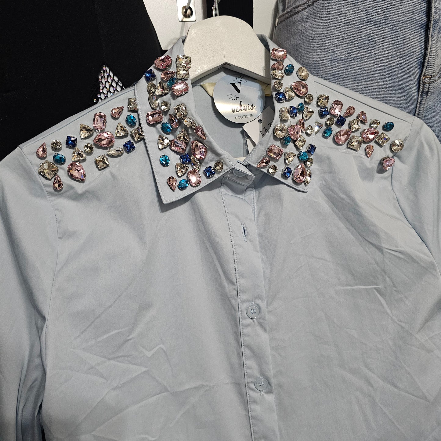 Cielo Blouse long sleeve blue #A