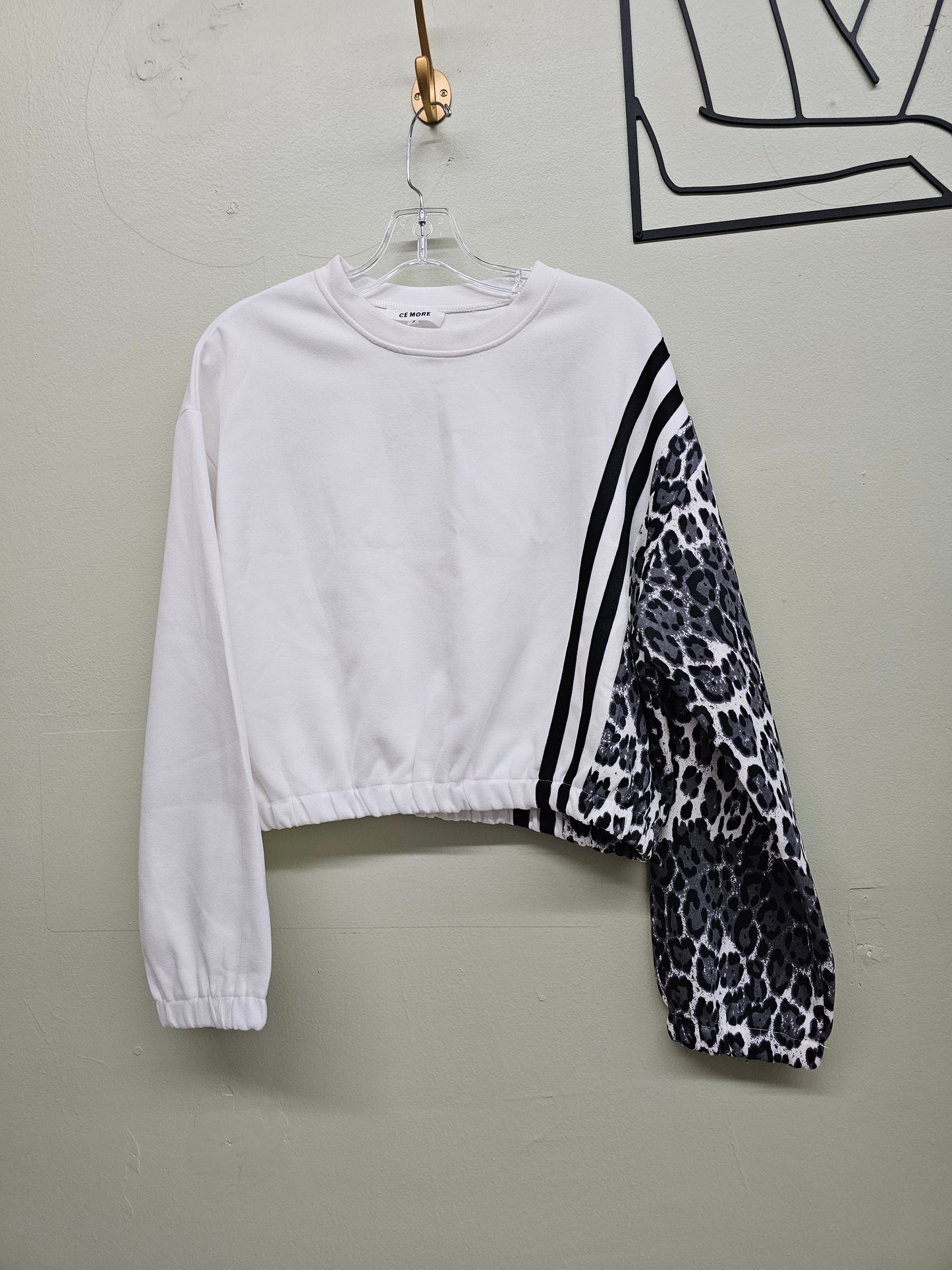 Lina Crop Top sweatshirts Animal Print gray
