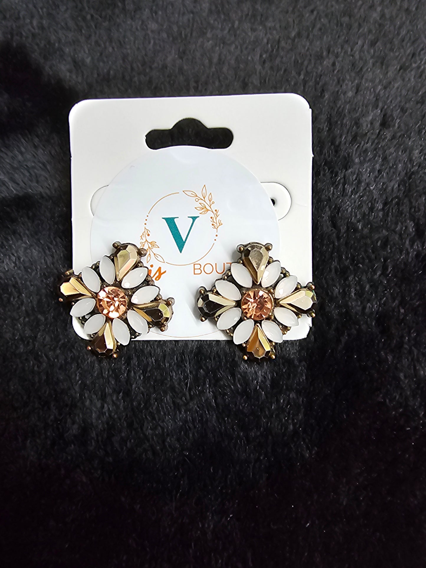 Small Earrings with Rhinestone