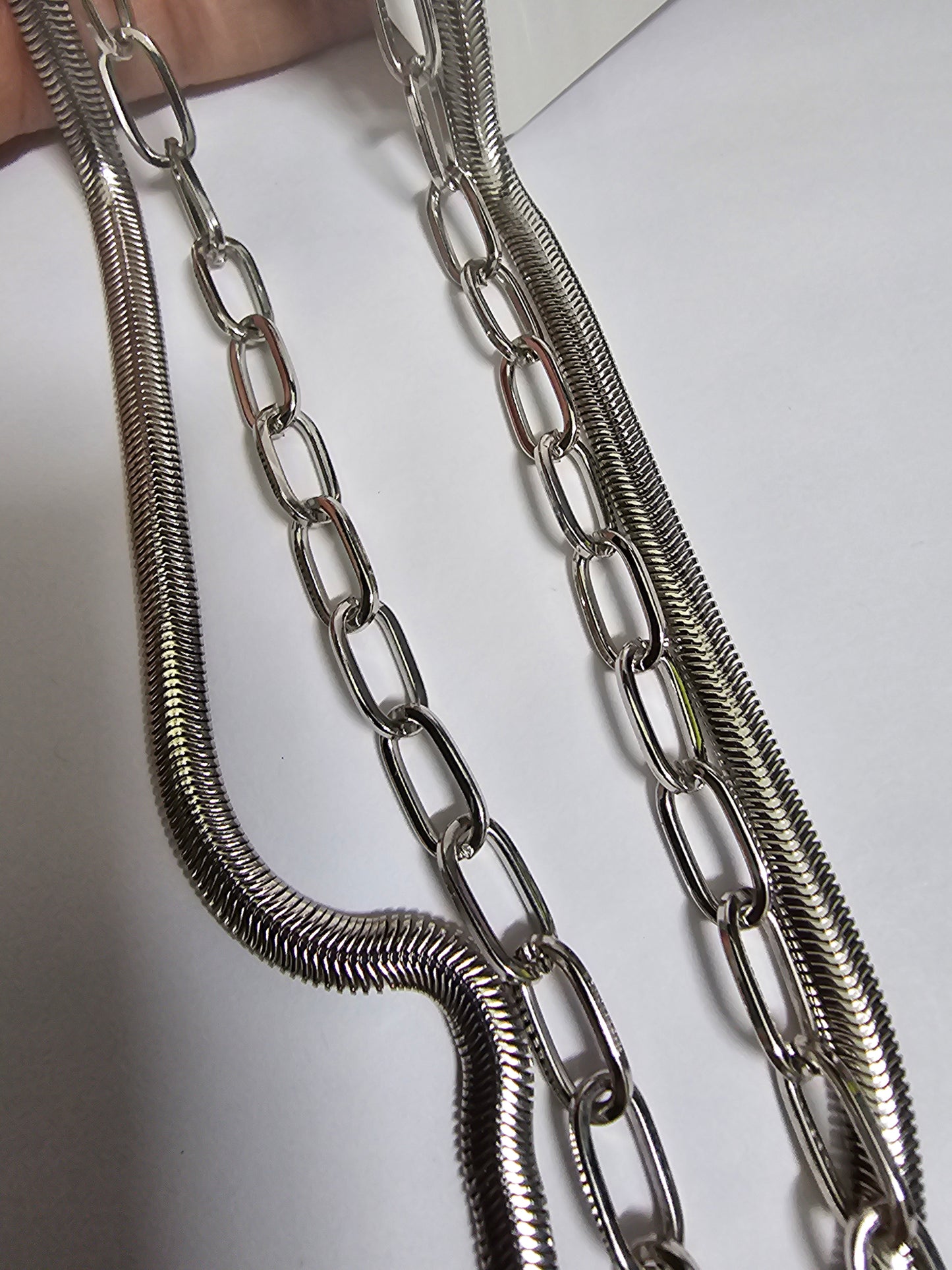 Necklace silver doble chain