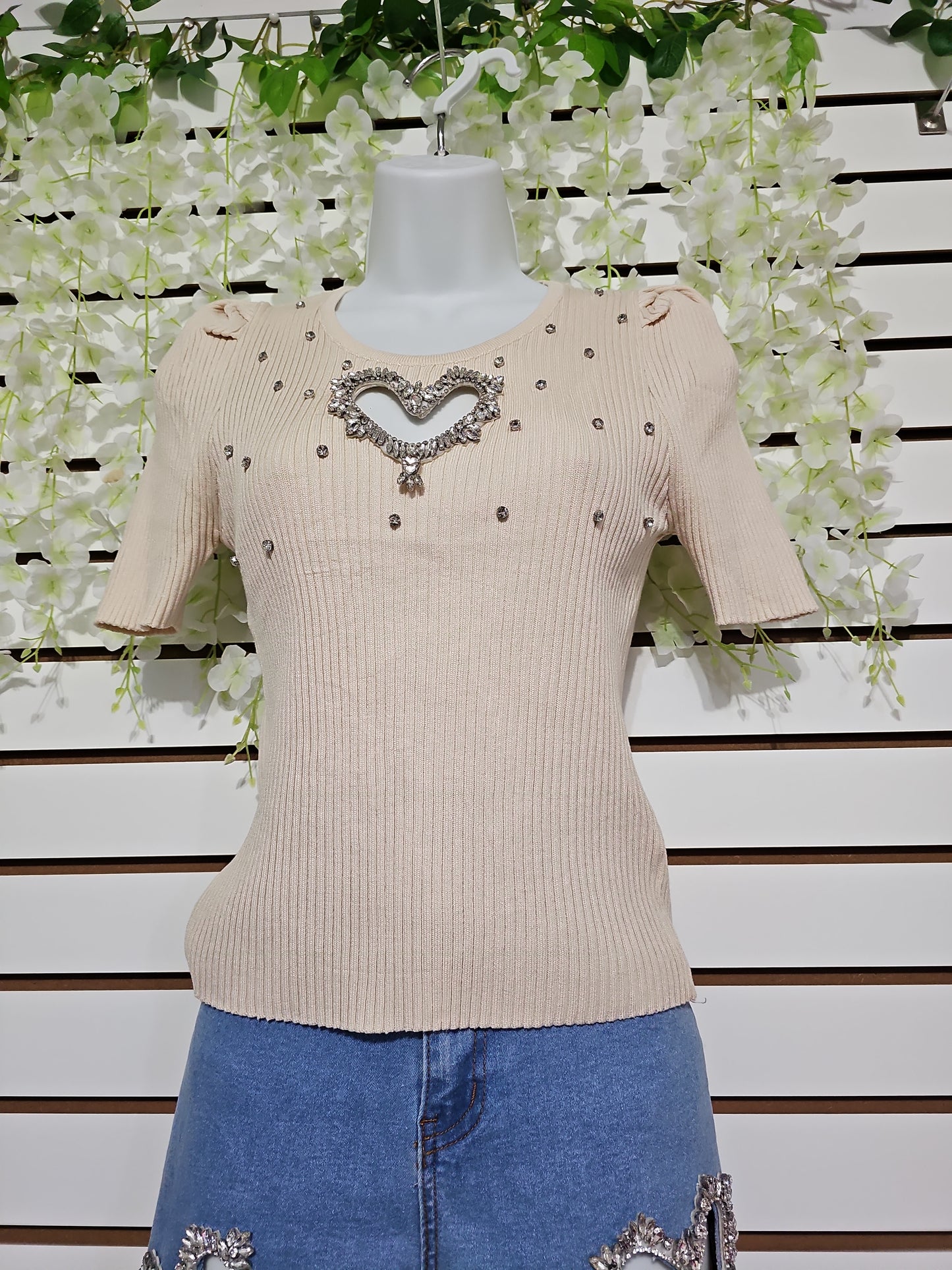 Carmen Heart Top blouse sweater. #A