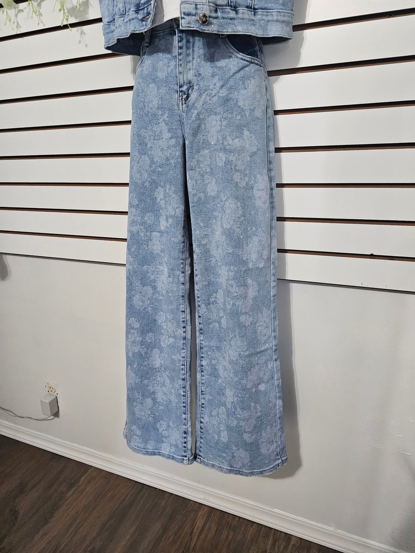 Morgan Flower woman Jeans sparkle stretching