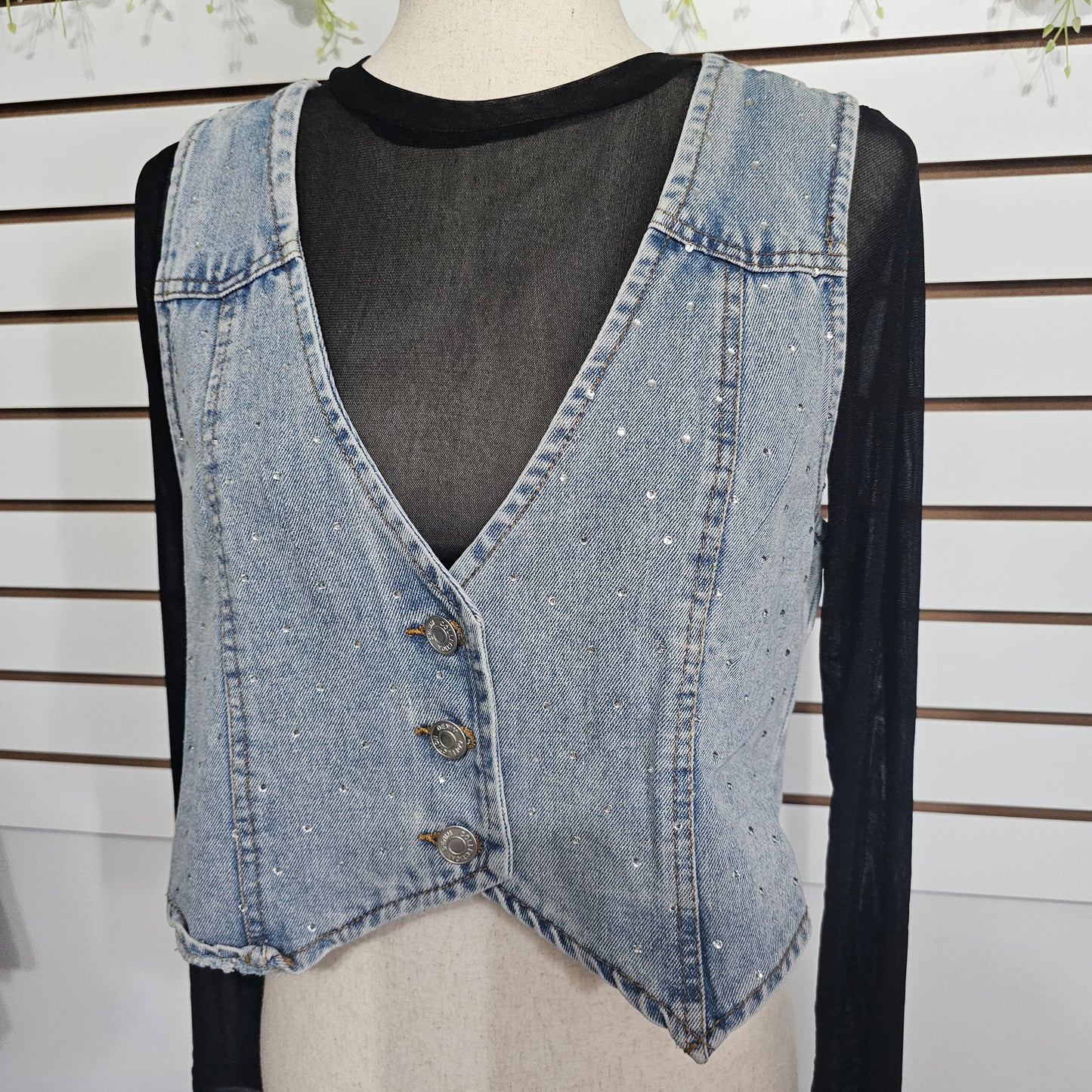 Shiny country vest Denim chaleco #D1