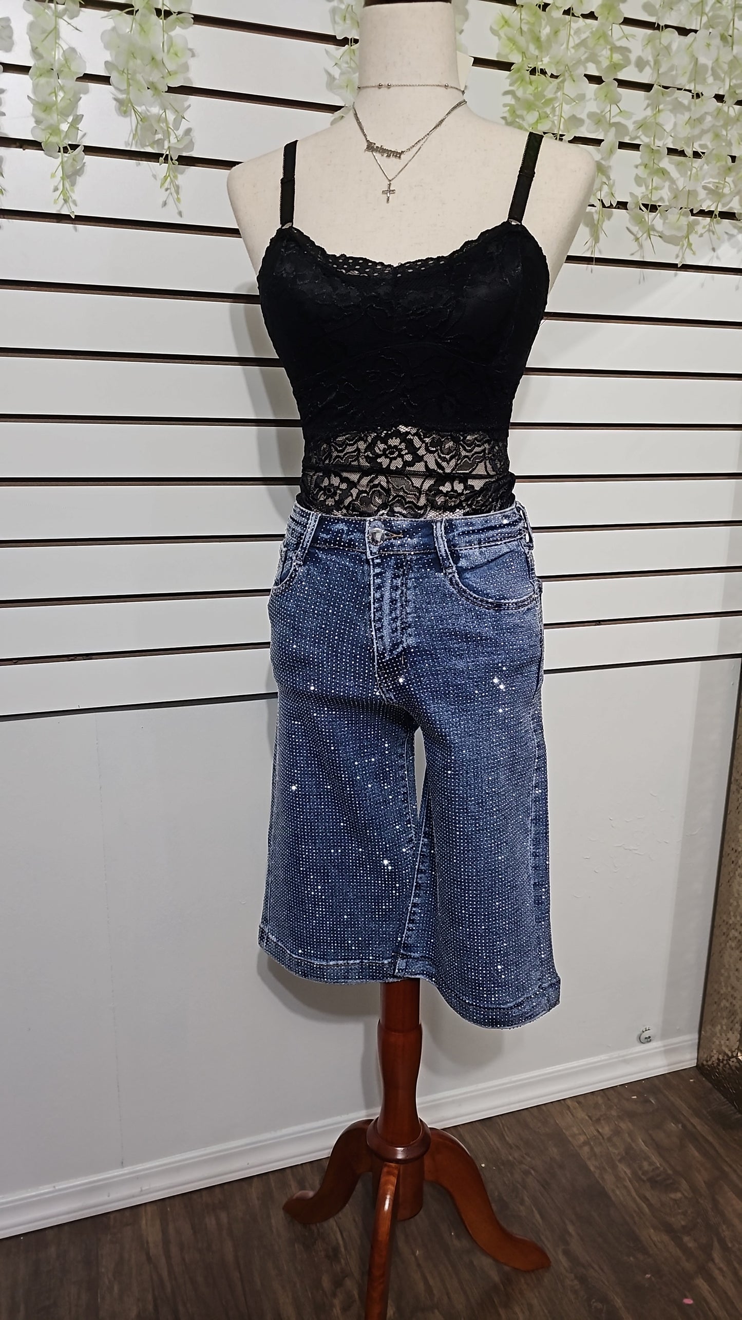 Alicia Denim rhinestone set #A
