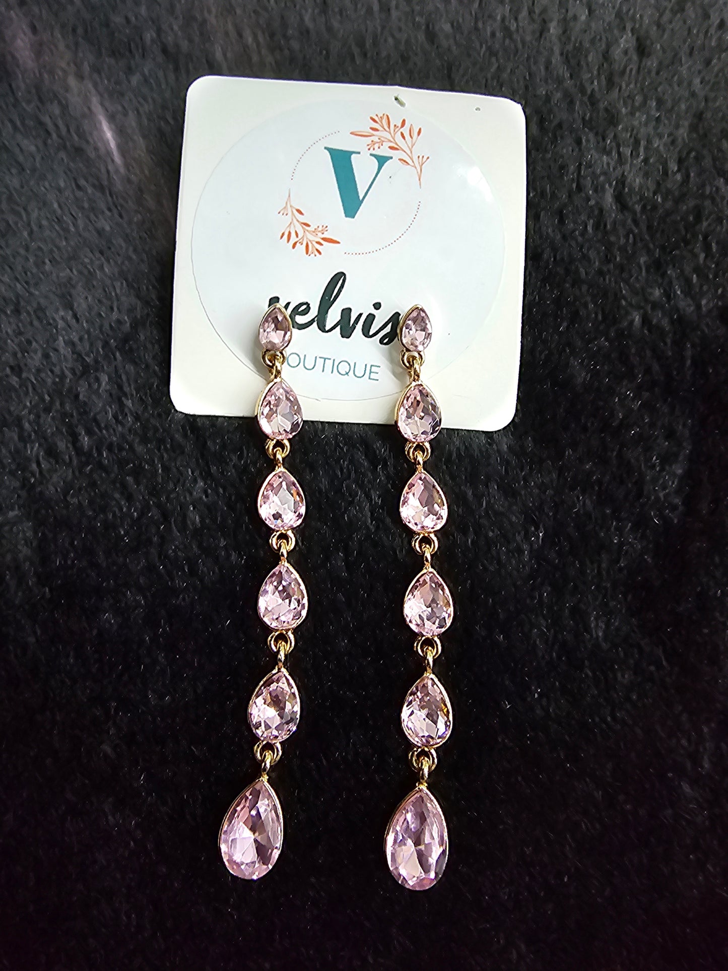 Drop Earrings blue and pink