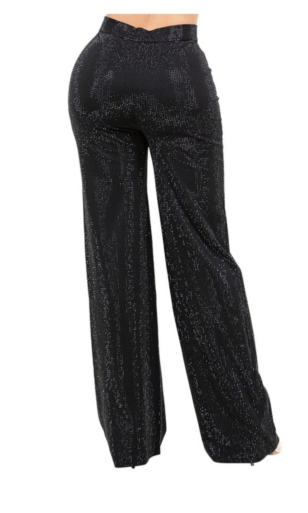 Carrys & RHINESTONE WIDE LEG PANTS White and Black #22