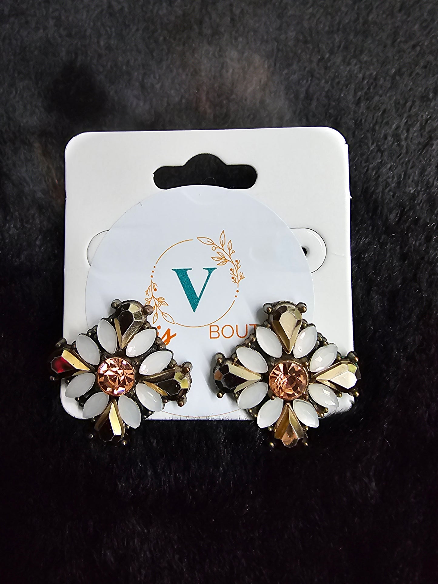 Small Earrings with Rhinestone