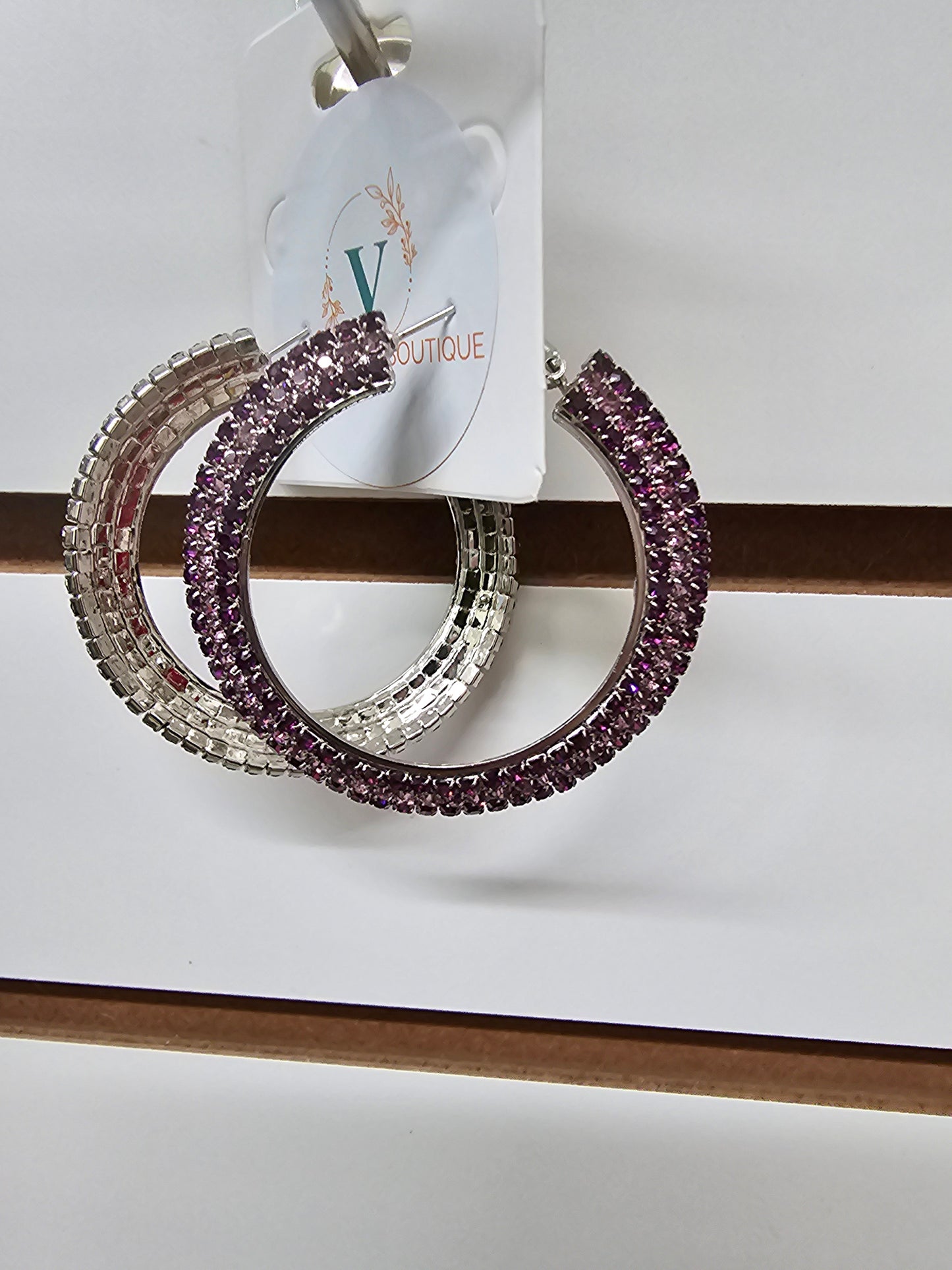 Earrings purple argollas