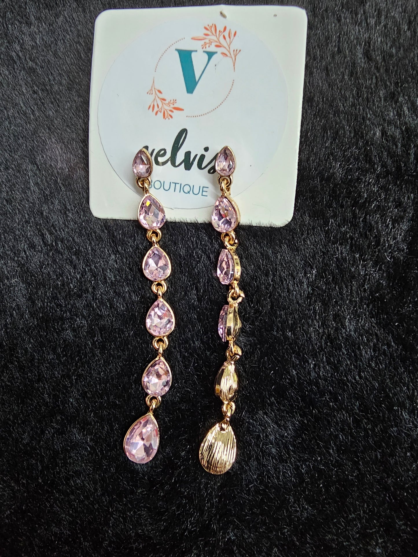 Drop Earrings blue and pink