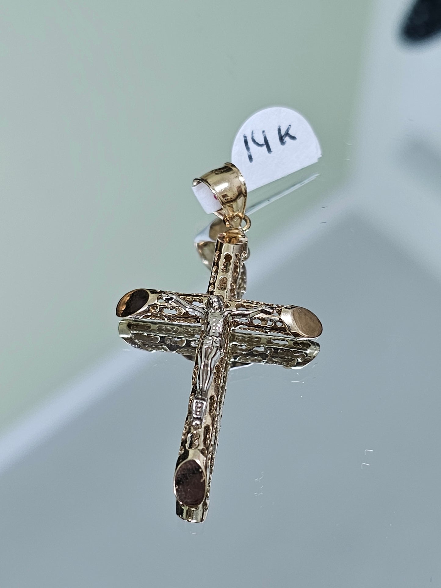 Modern Cross Pendant 14k Gold #22