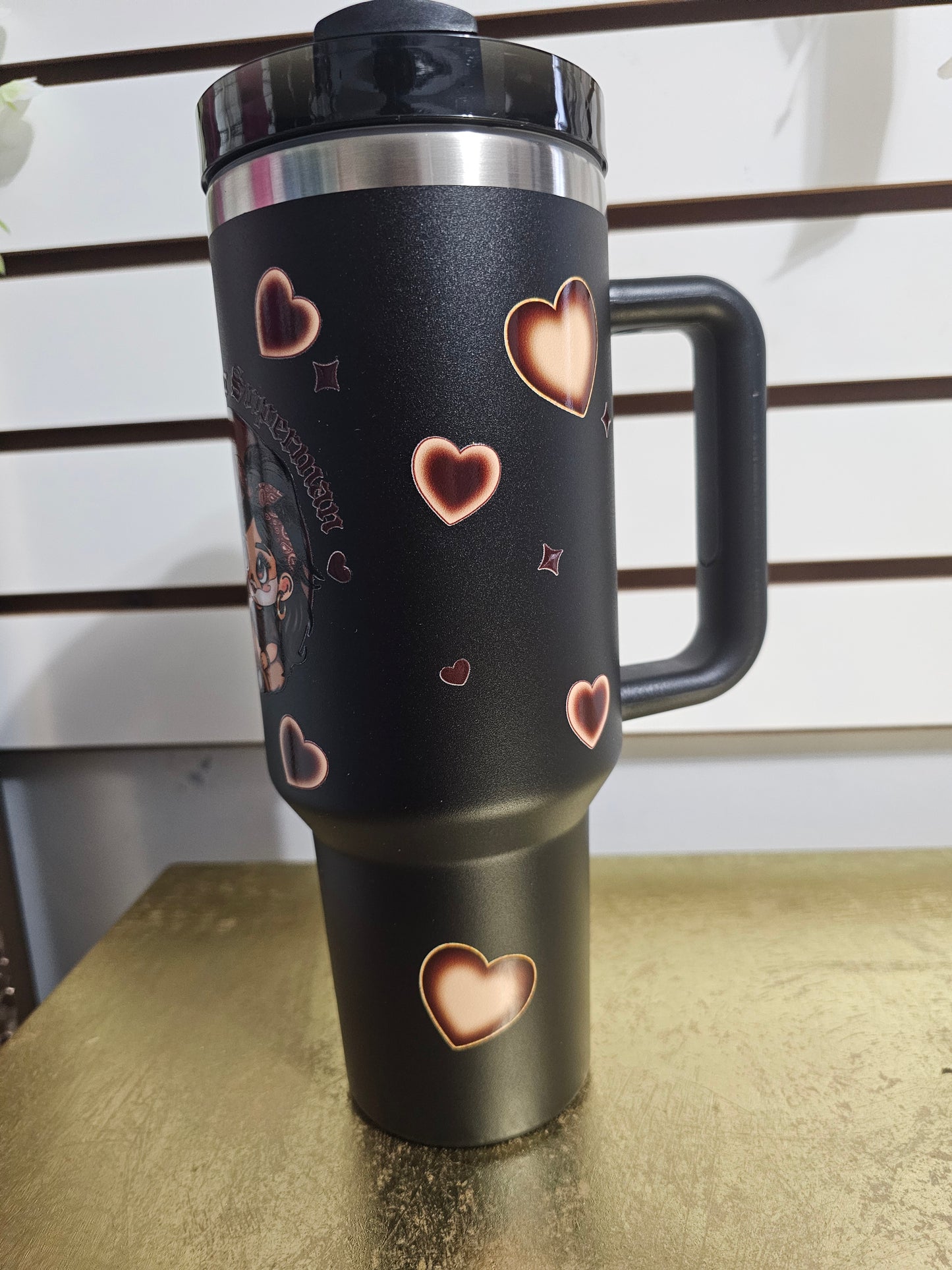 Cholo love men tumbler black. 40 oz