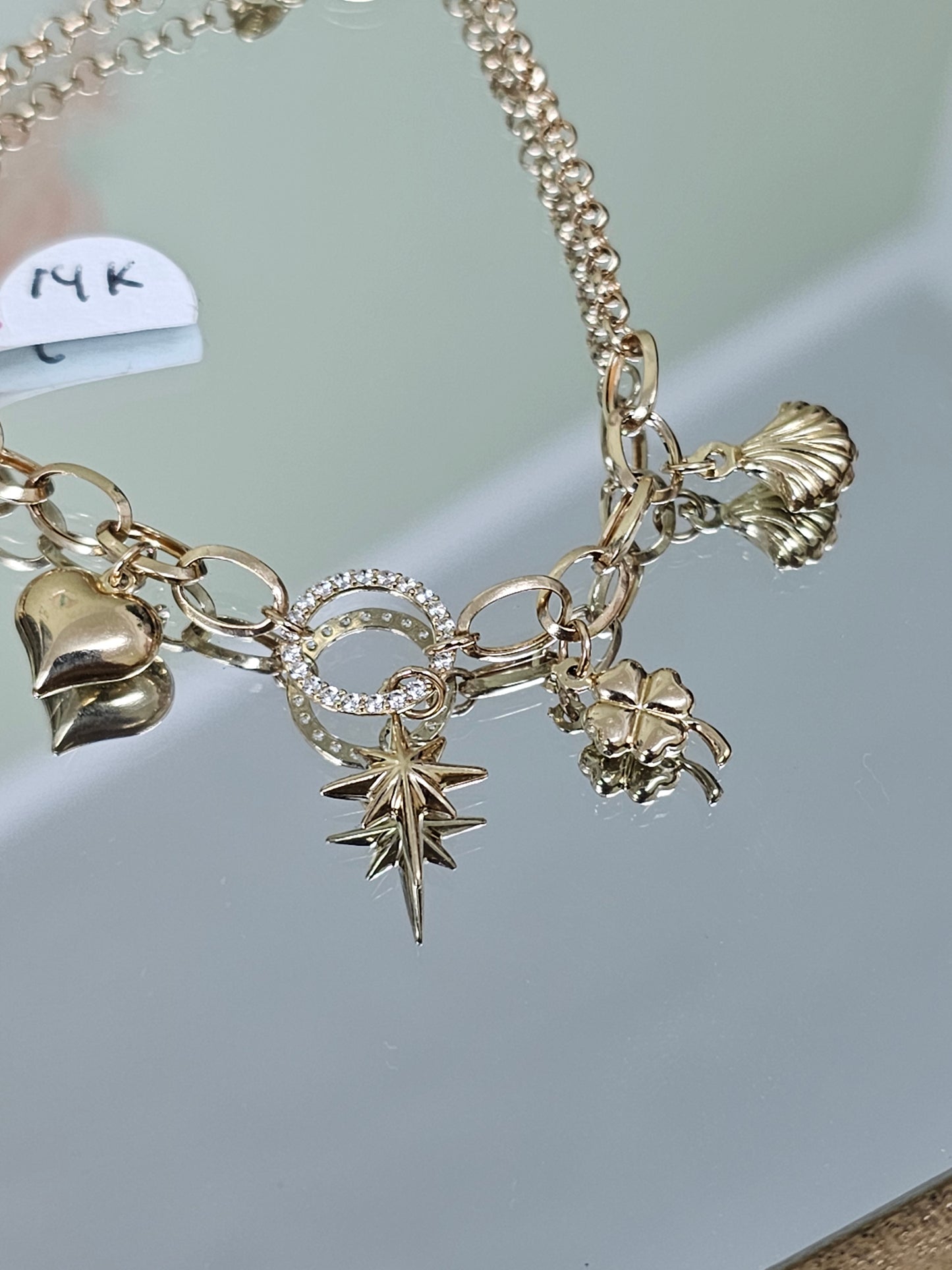 14k Gold Bracelet with mix gems#18