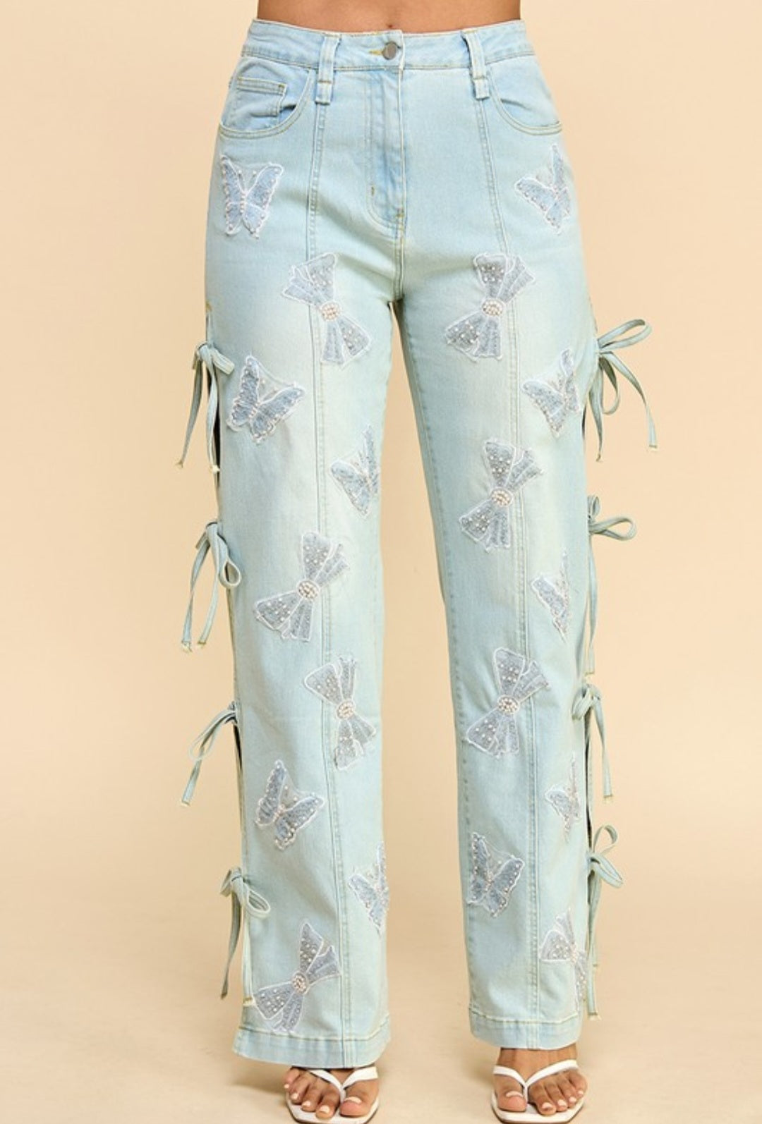 Joe jeans open side legs with rhinestone stretching #B