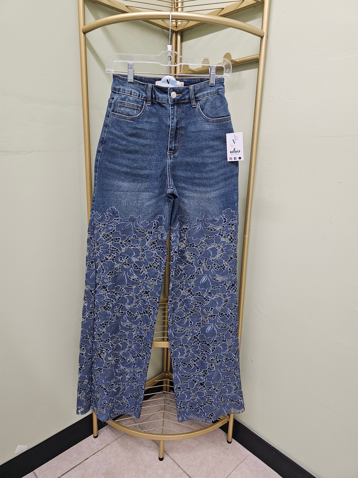 Alondra lace denim women's jeans #T