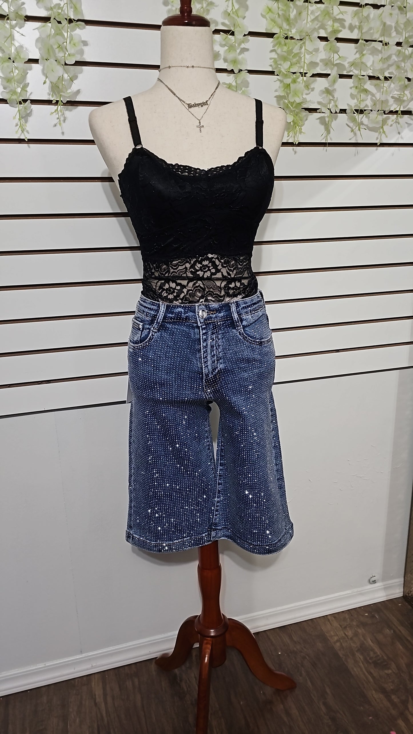 Alicia Denim rhinestone set #A