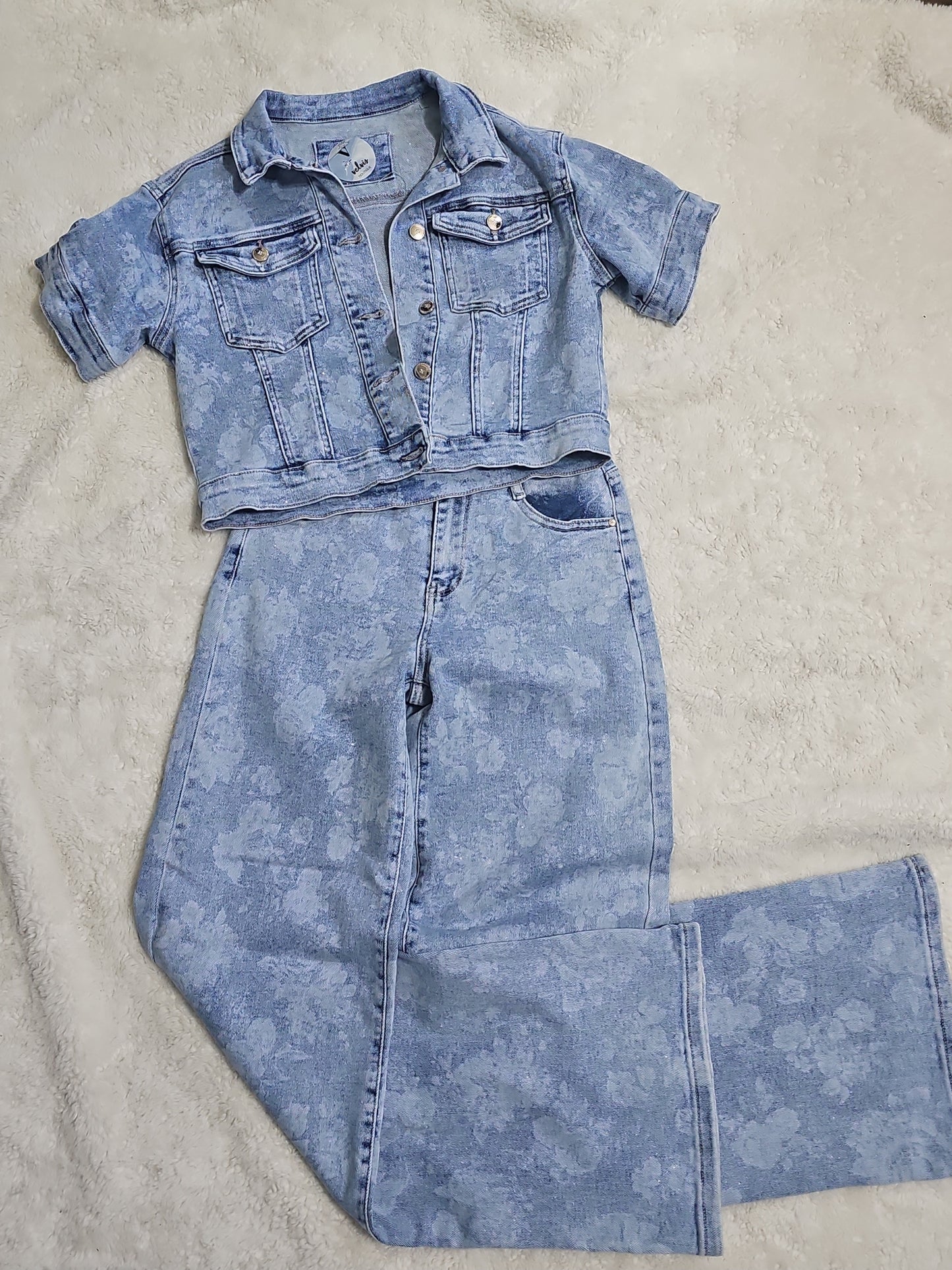 Morgan Flower woman Jeans sparkle stretching