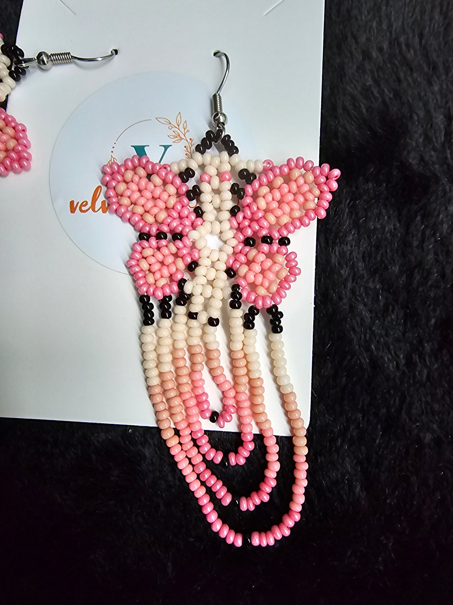 Butterfly Beads Earrings Pink