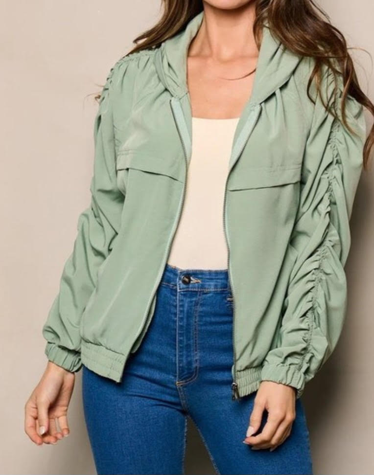 Sage Green Hooded Jacket #1