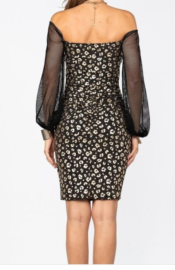 Leopard Midi Dress Black and Gold #2