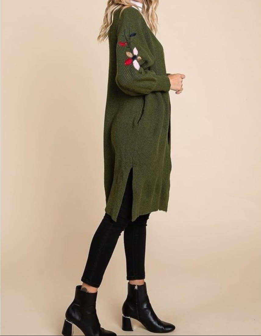 Flower Embroidered Sweater Cardigan. #3