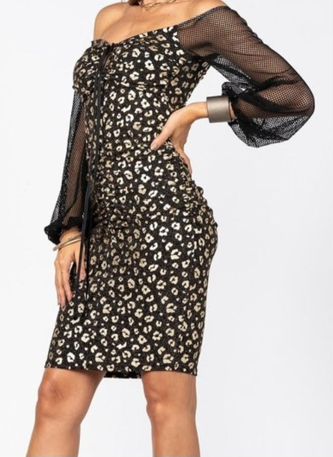 Leopard Midi Dress Black and Gold #2