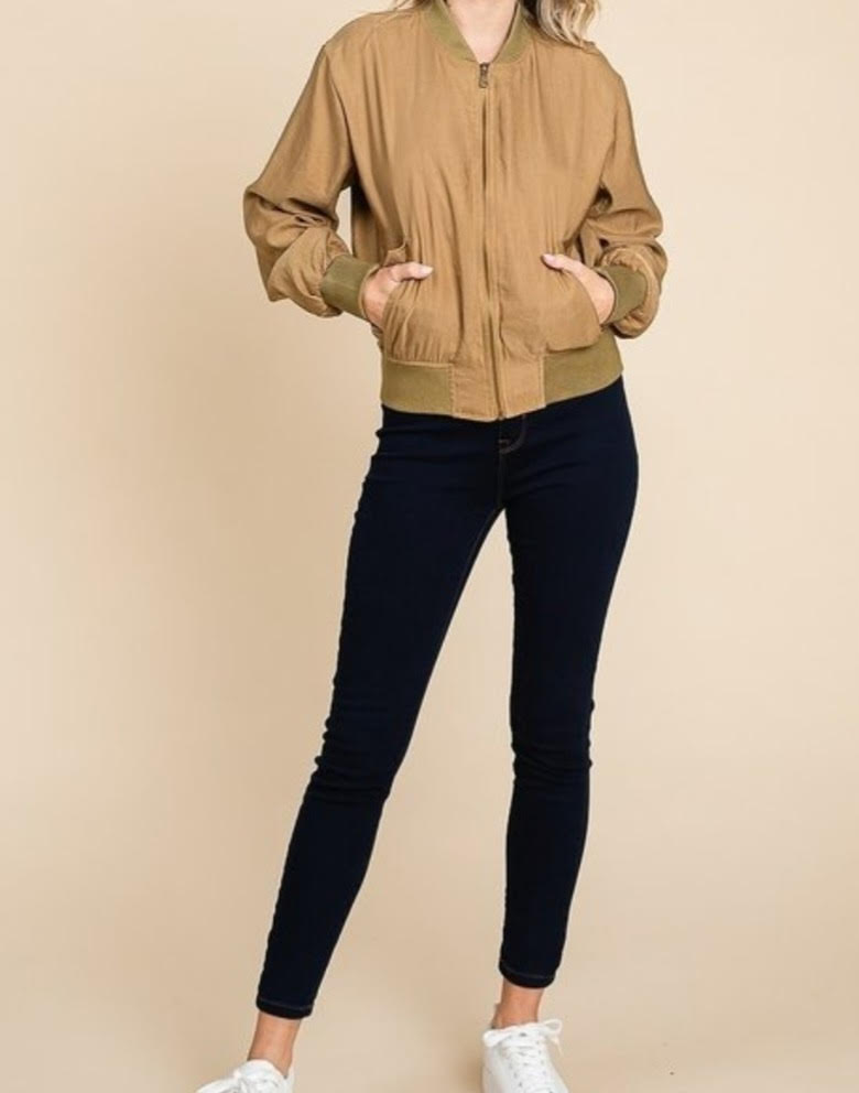 Jacket Gold Bomber Zip. #1