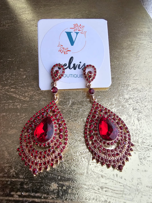 Red Drop Earrings