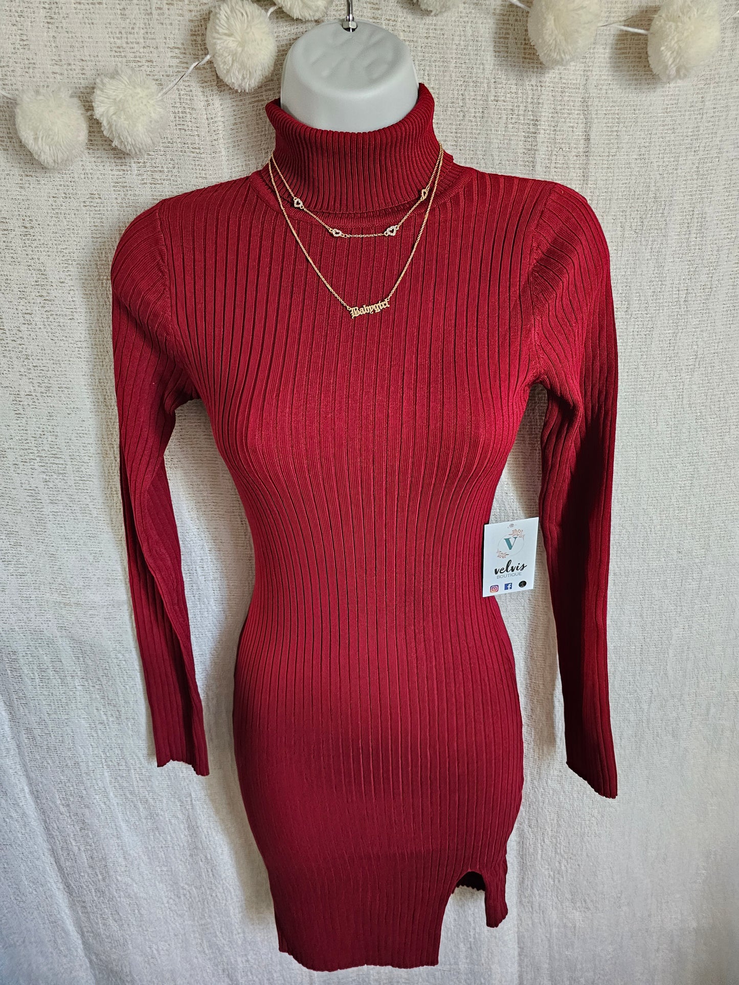Mee Mini  Dress Red long sleeve
