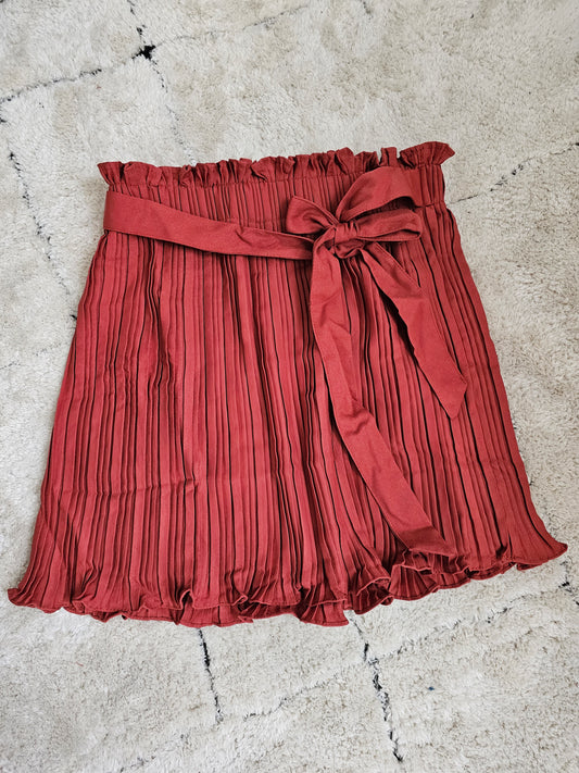 Mini Skirts Rust Pleated #
